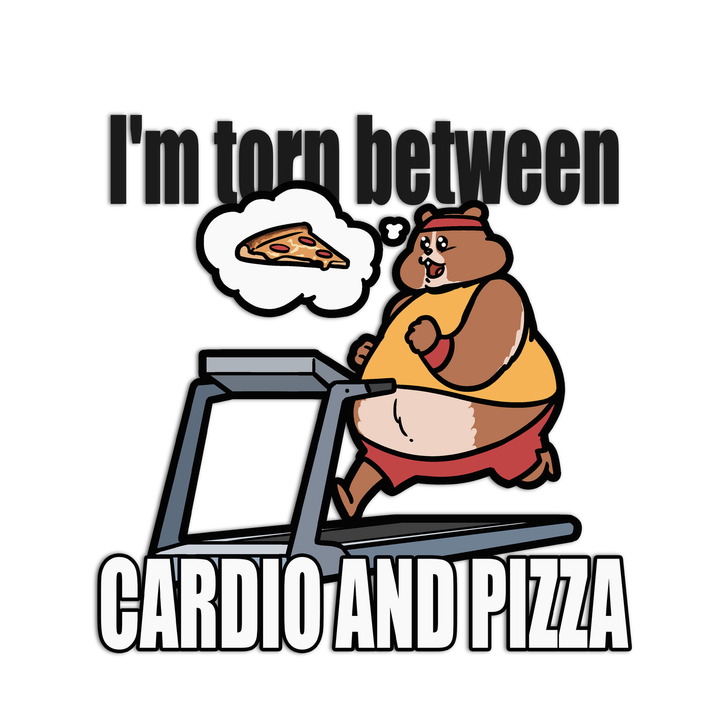Pizza-Powered Hamster Gym Animal Stickers