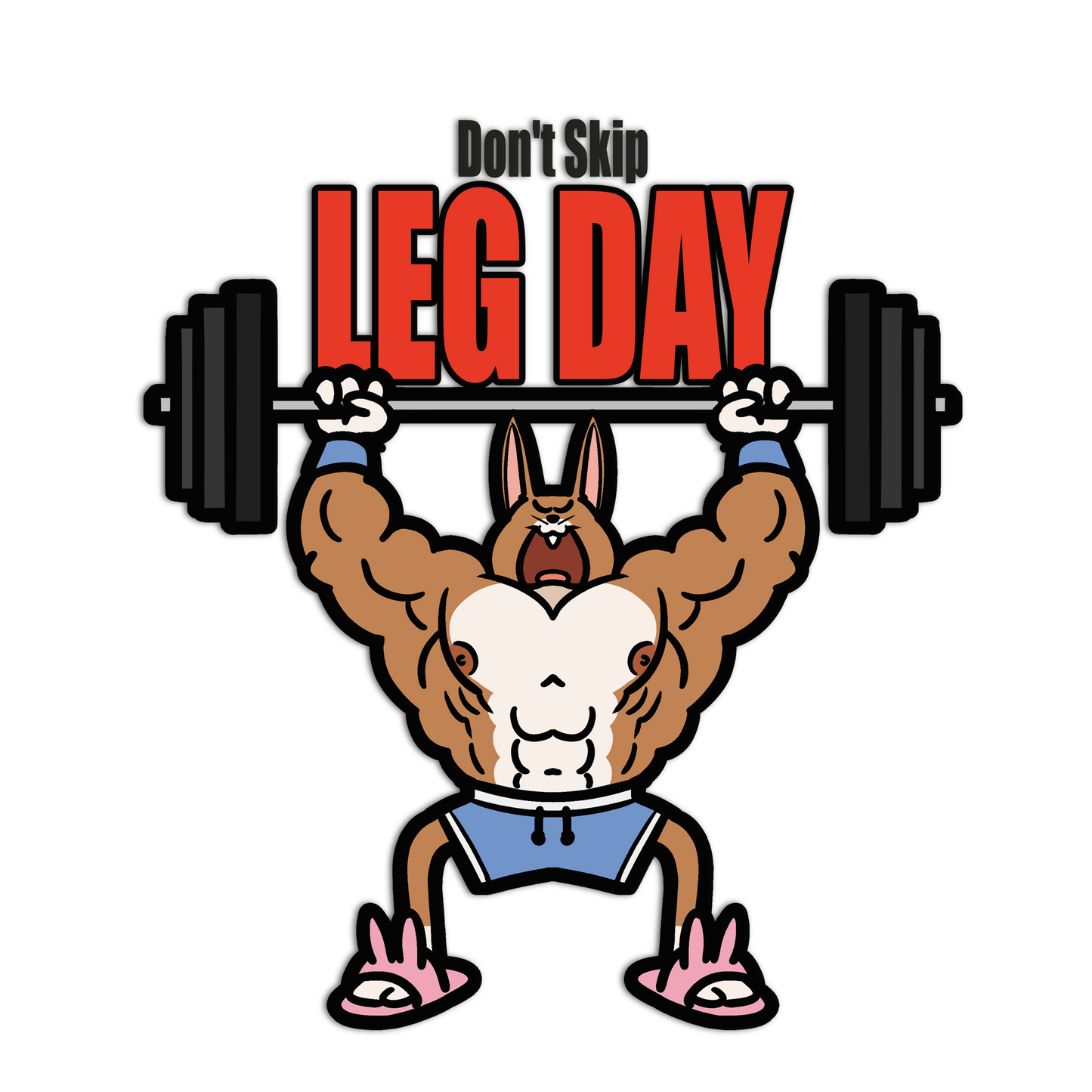 Top-Heavy Rabbit Gym Animal Stickers
