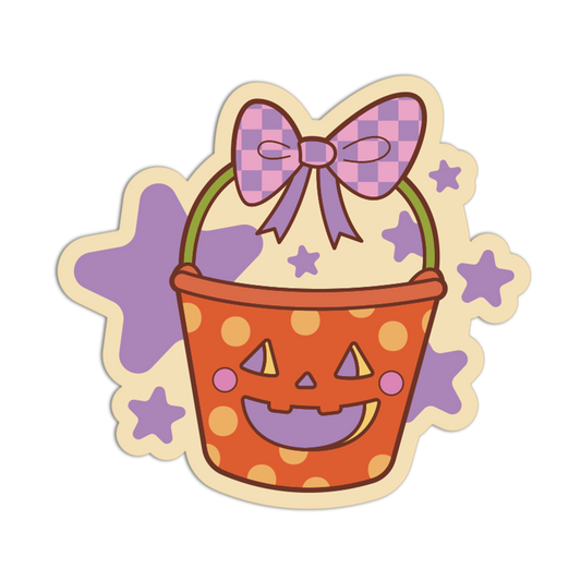 Pumpkin Bucket Halloween Theme Sticker