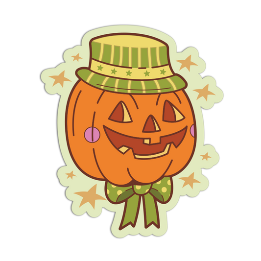 Pumpkin Head Halloween Theme Sticker