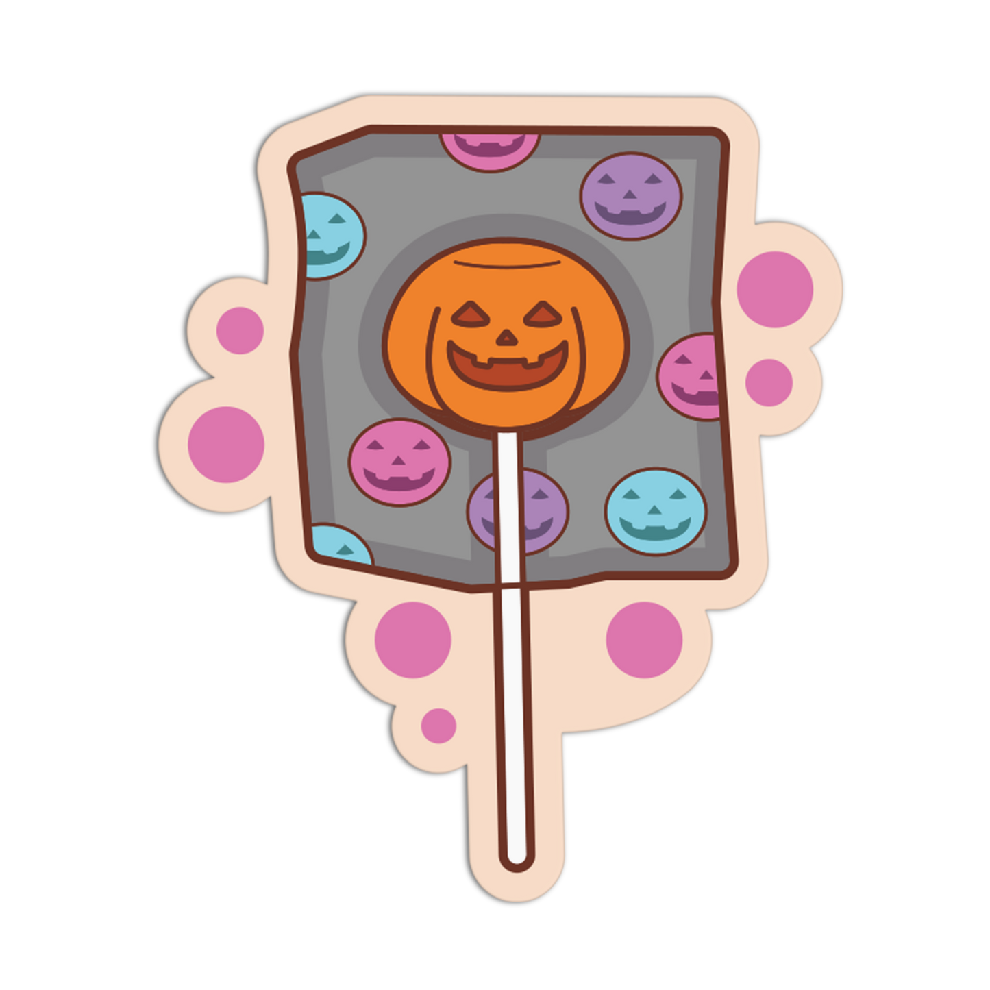 Pumpkin Candy Halloween Theme Sticker