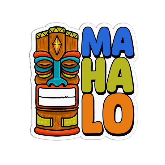 Mahalo Hawaiian Stickers