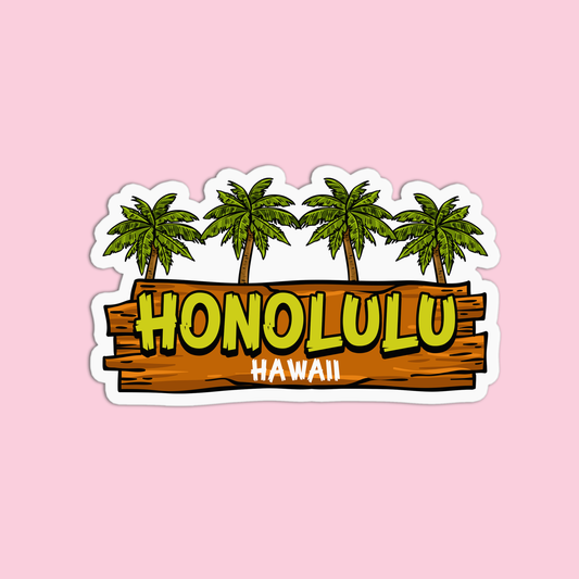 Honolulu Hawaii Hawaiian Stickers