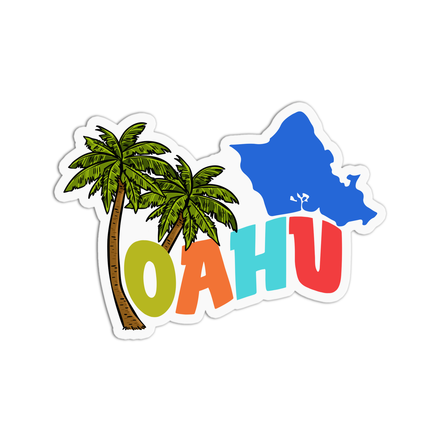 Oahu Hawaiian Stickers