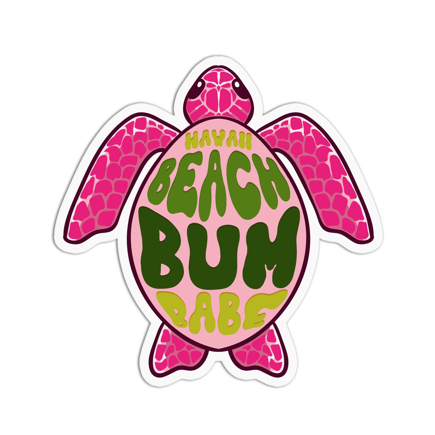 Hawaii Beach Bum Babe Hawaiian Stickers