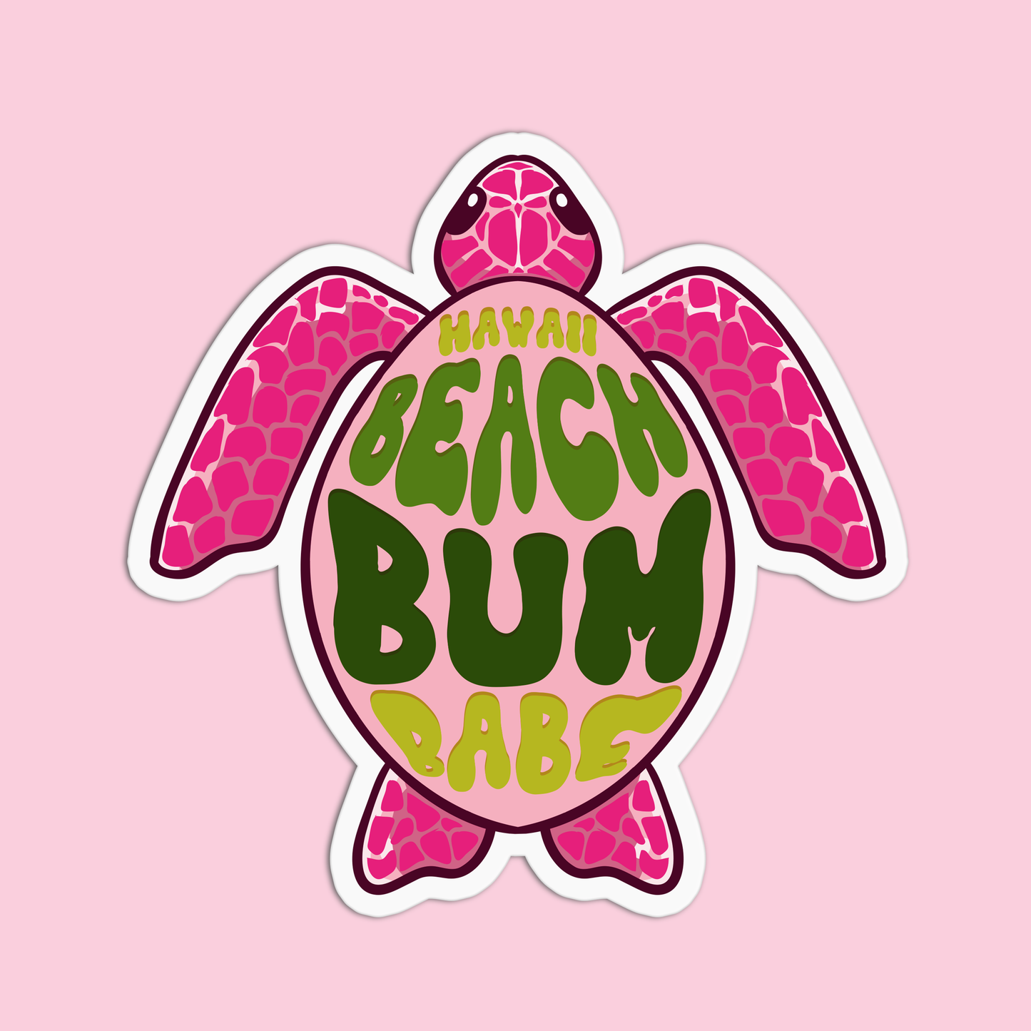 Hawaii Beach Bum Babe Hawaiian Stickers