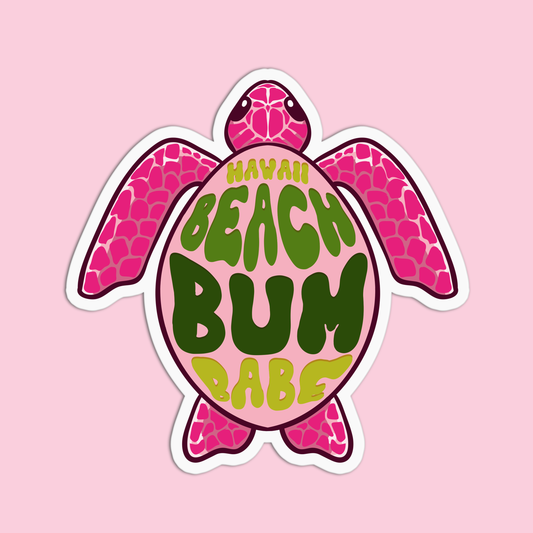 Hawaii Beach Bum Babe Hawaiian Stickers