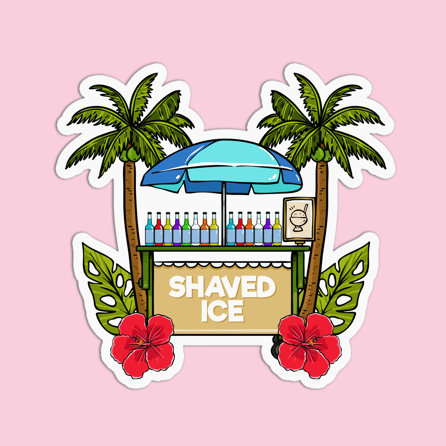 Shaved Ice Hawaiian Stickers