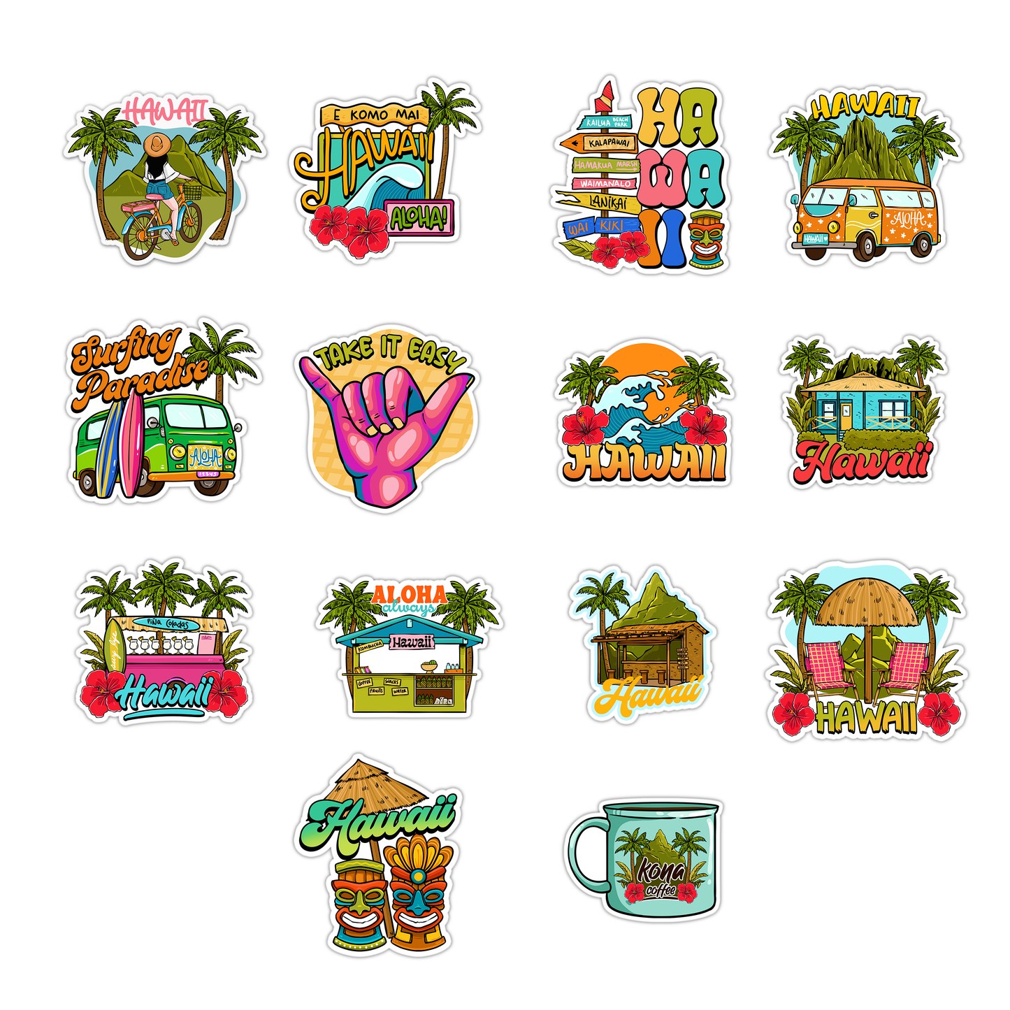 Hawaii Collection Sticker Pack