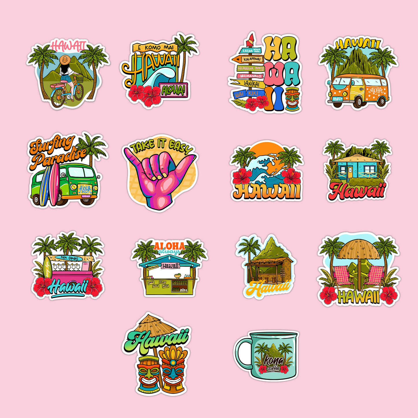 Hawaii Collection Sticker Pack