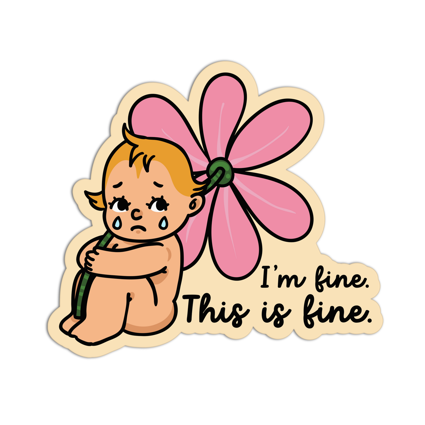 Fine Fine Heartbreak Retro Babies Sticker