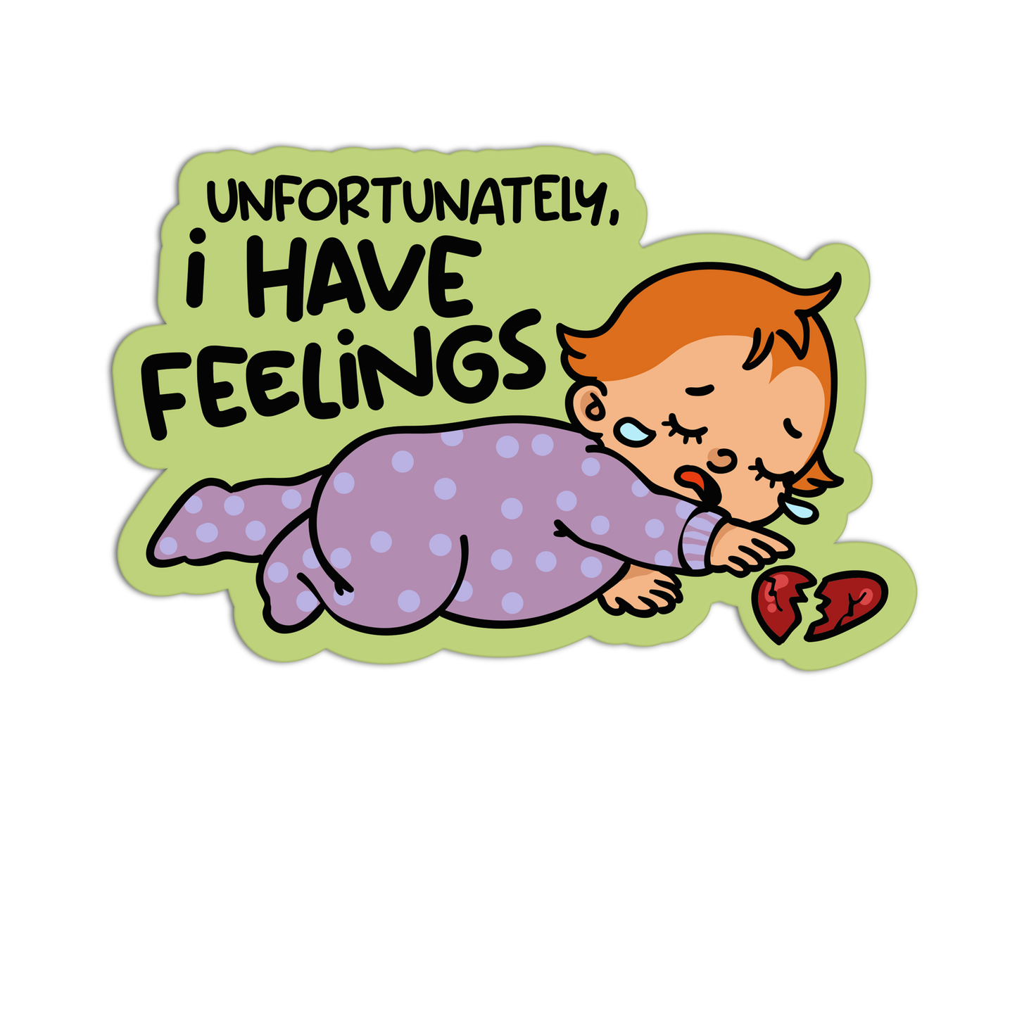 Have Feelings Heartbreak Retro Babies Sticker