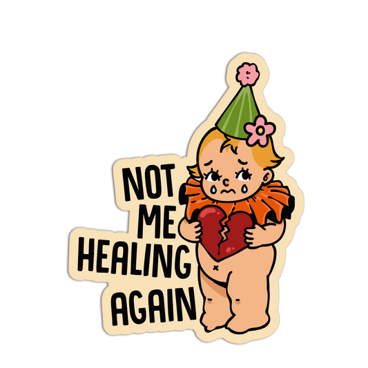 Healing Again Heartbreak Retro Babies Sticker