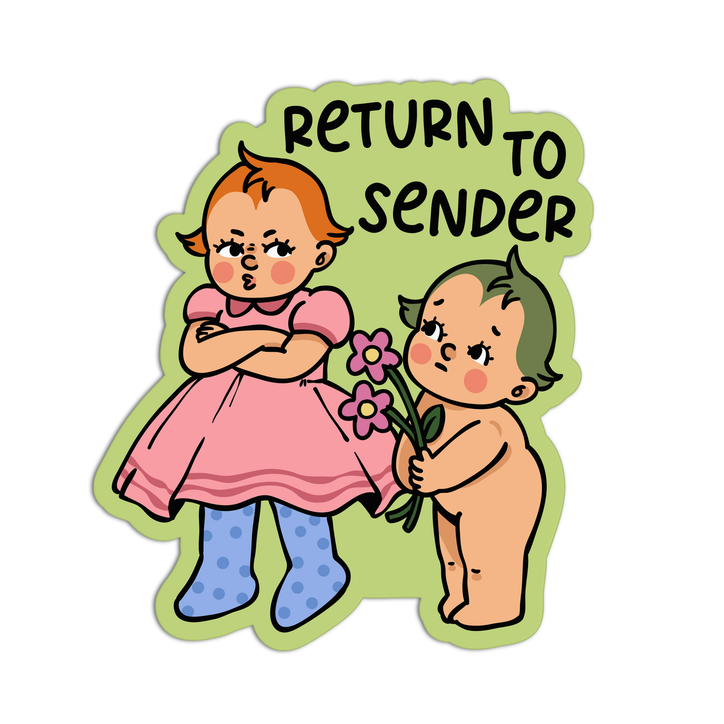 Return Sender Heartbreak Retro Babies Sticker