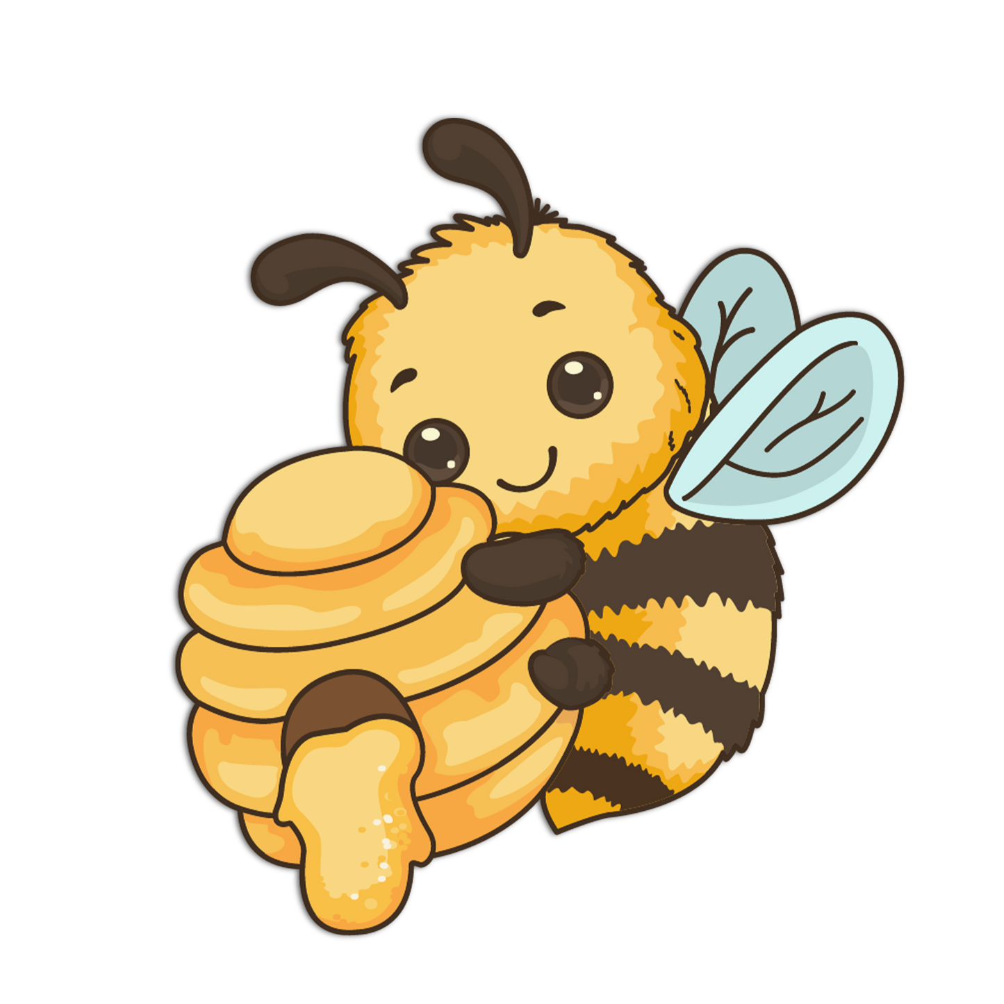Honey Dipper Hug - Cute Honey Series Sticker