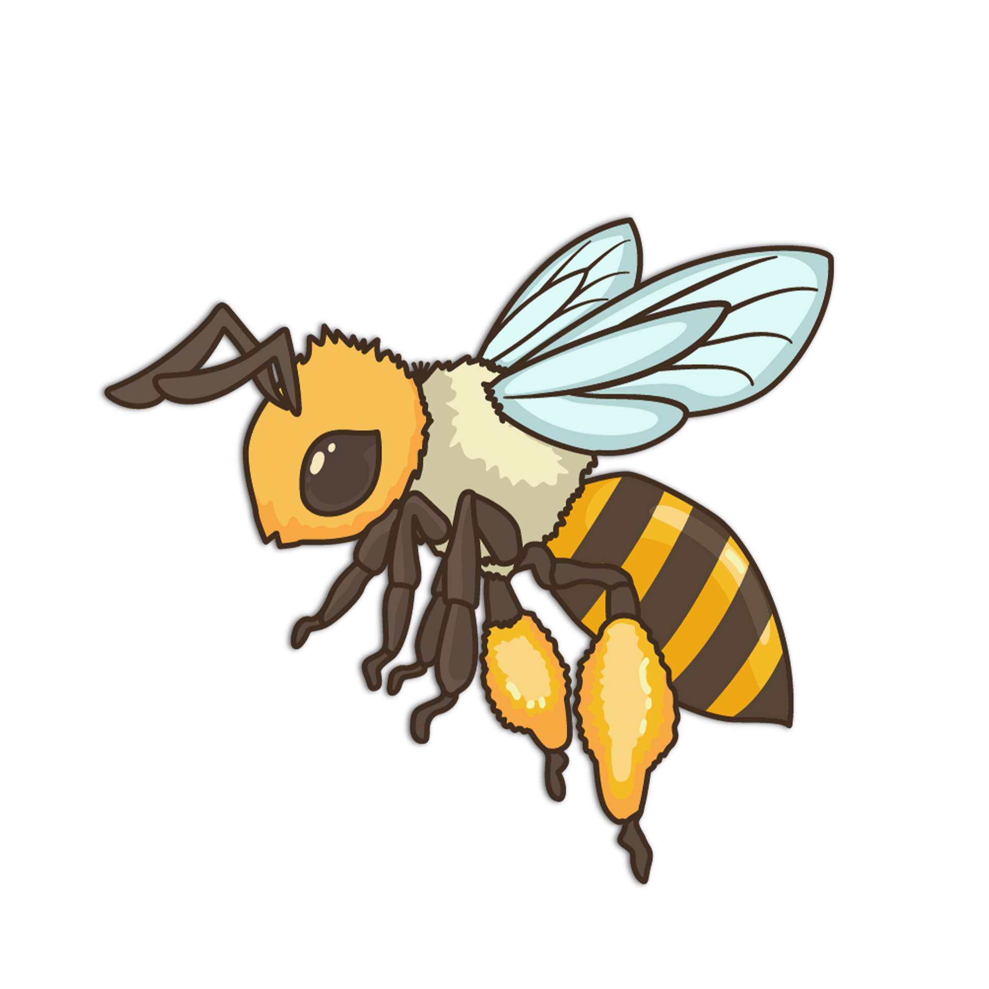 Cartoon bee illustration on a white background