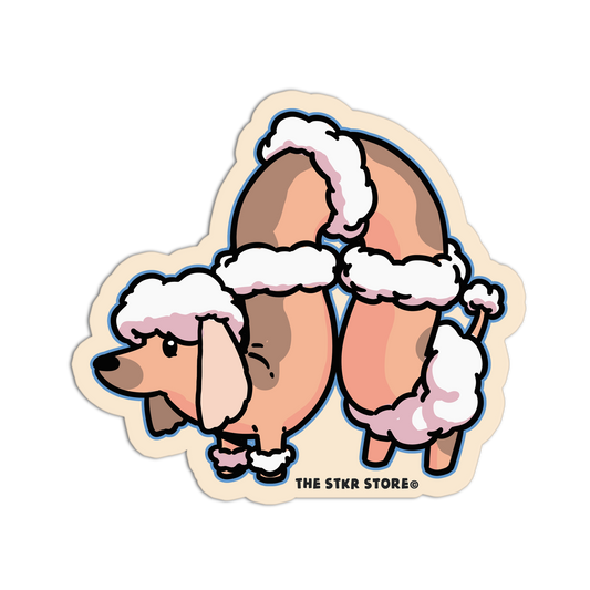 Poodle Fashion S-Curve Dog Sticker
