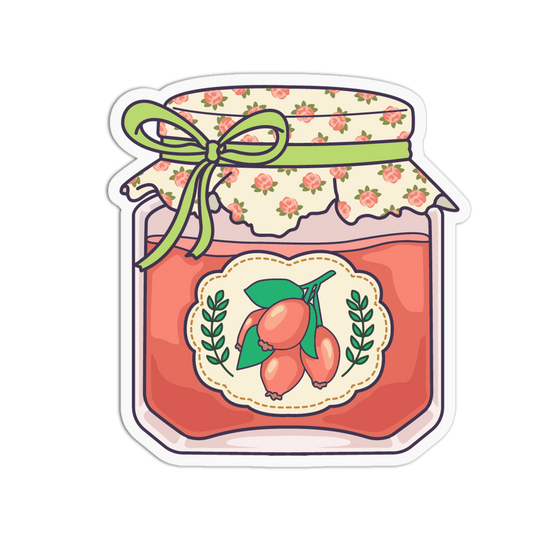 Floral Rosehip Jam - Jam Jar Series Stickers