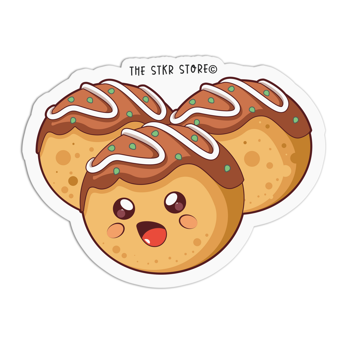 Happy Takoyaki Tease Japanese Food Stickers