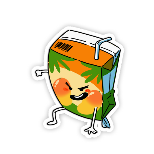 Grumpy Orange Juice - Juice Box Stickers