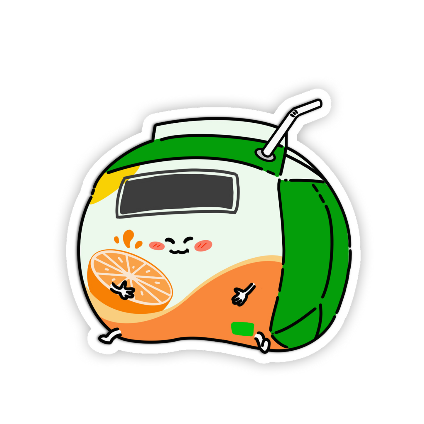 Round Orange Slice - Juice Box Stickers