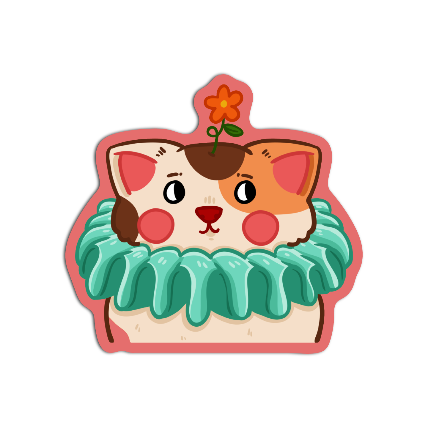 Dog with a flower Cute Sticker