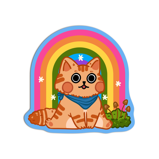 Cat with rainbow Cute Sticker