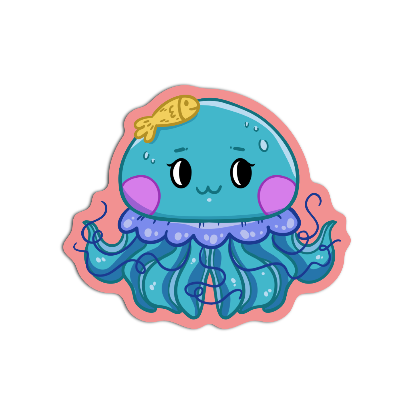 Blue Jellyfish Cute Sticker