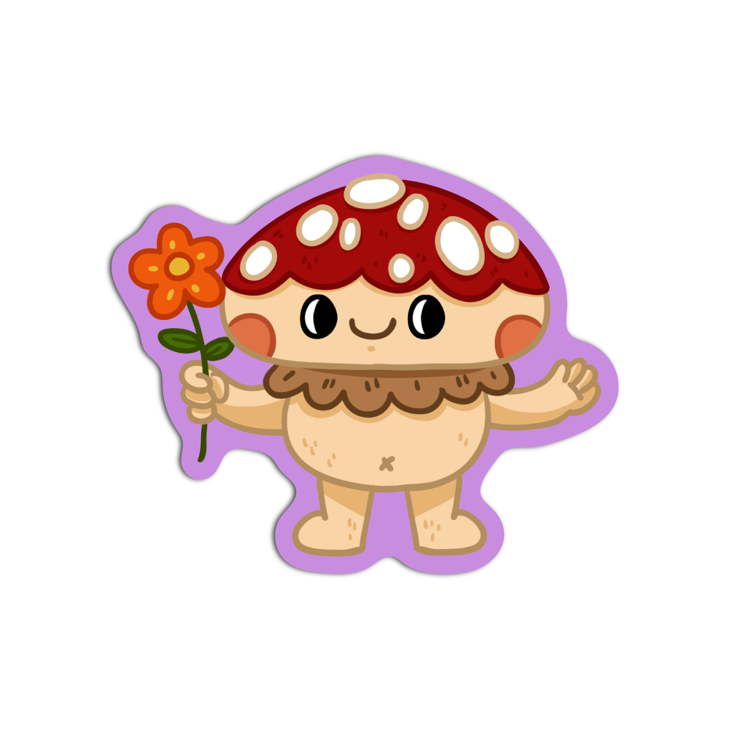 Mushroom with flower Cute Sticker
