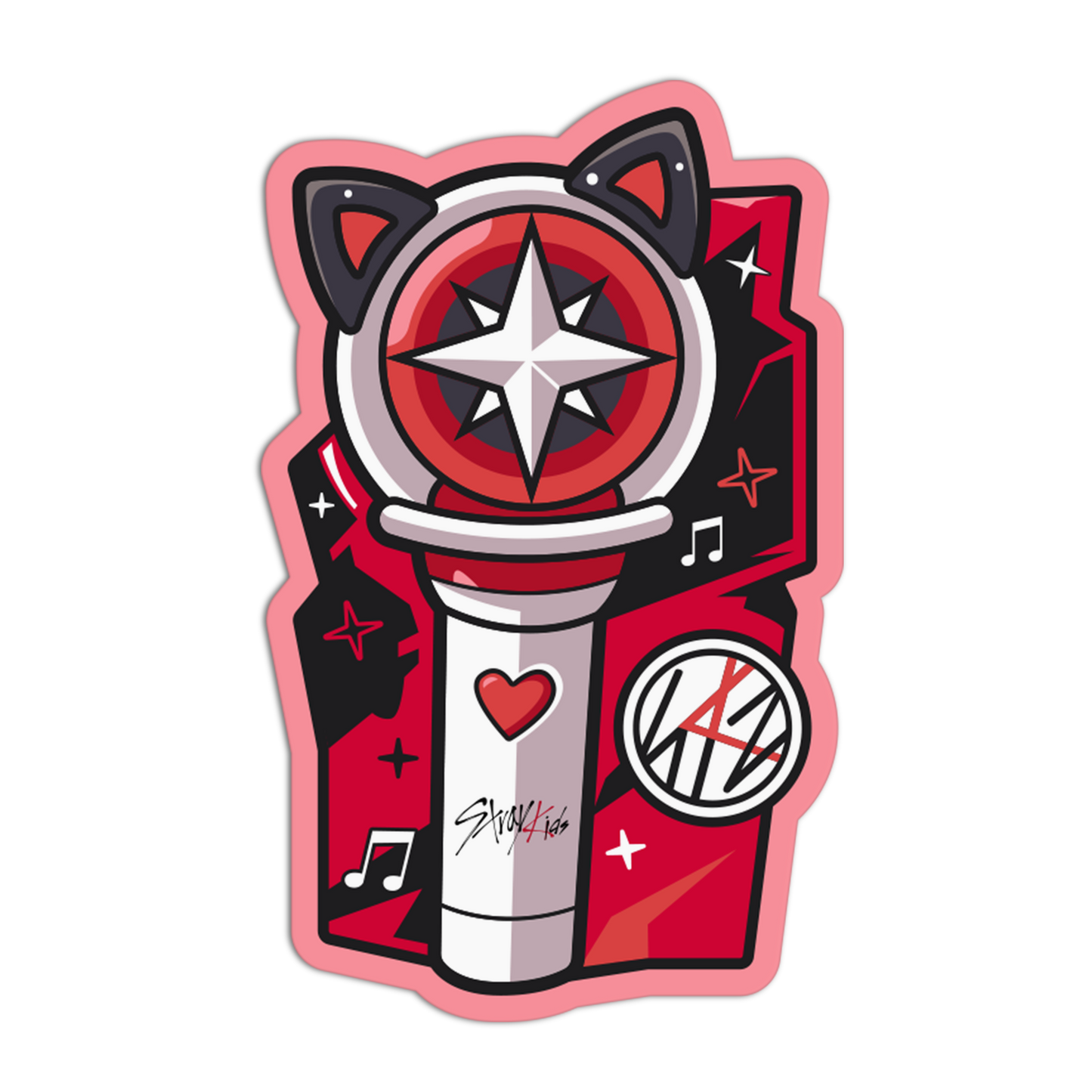 Decorative microphone with star design on a transparent background