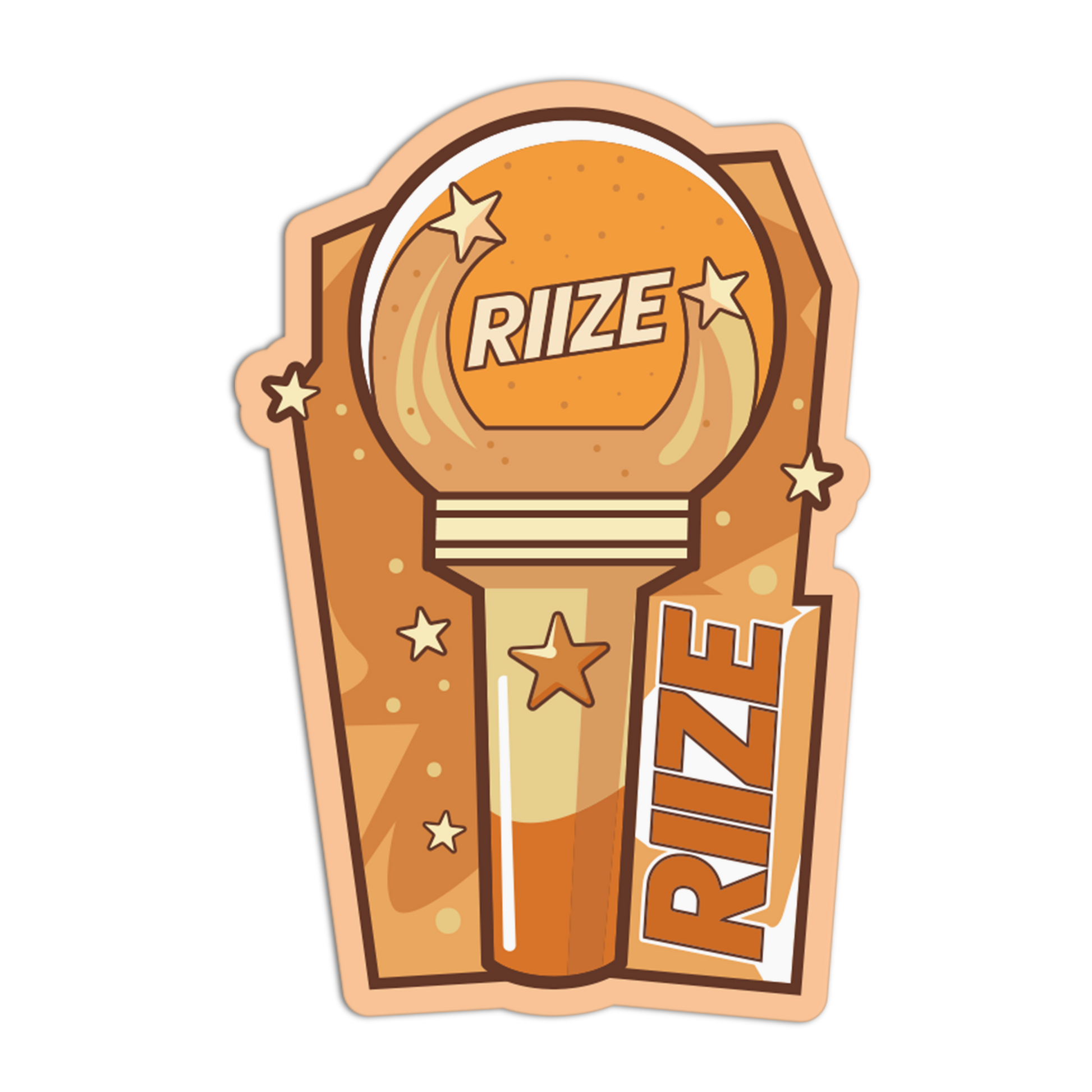 Decorative item with 'RIIZE' branding on a white background