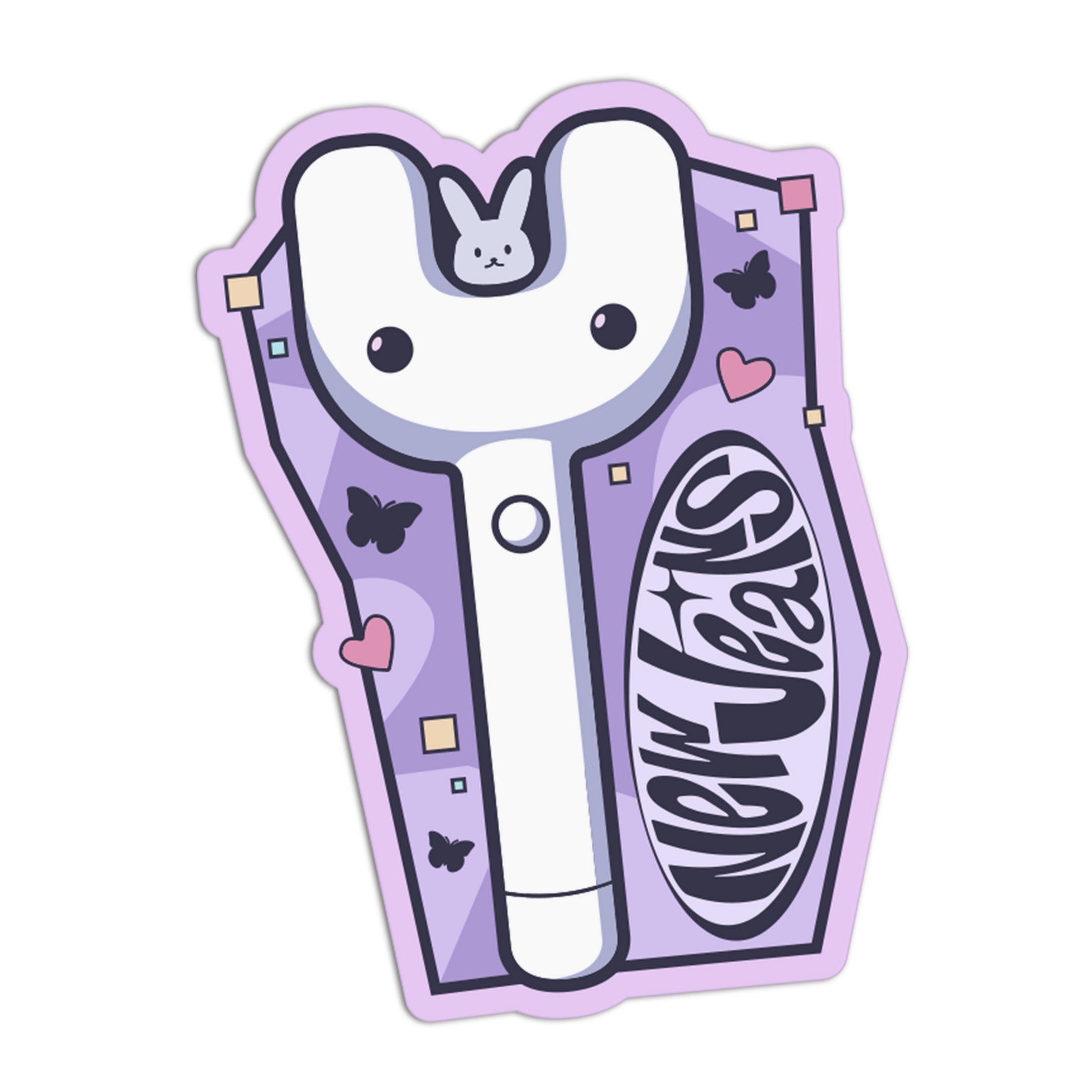 Cartoon toothbrush with purple handle and white bristles on a transparent background