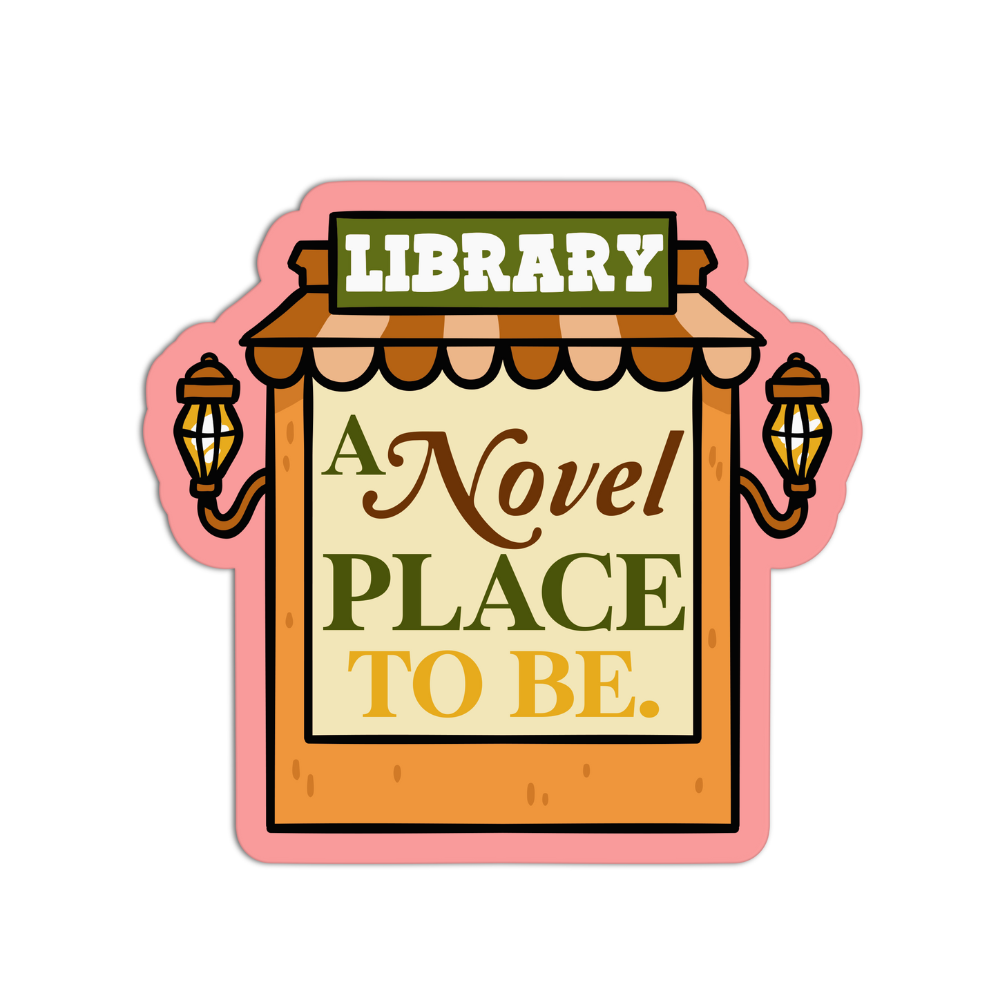 A Novel Place To Be Library Sticker