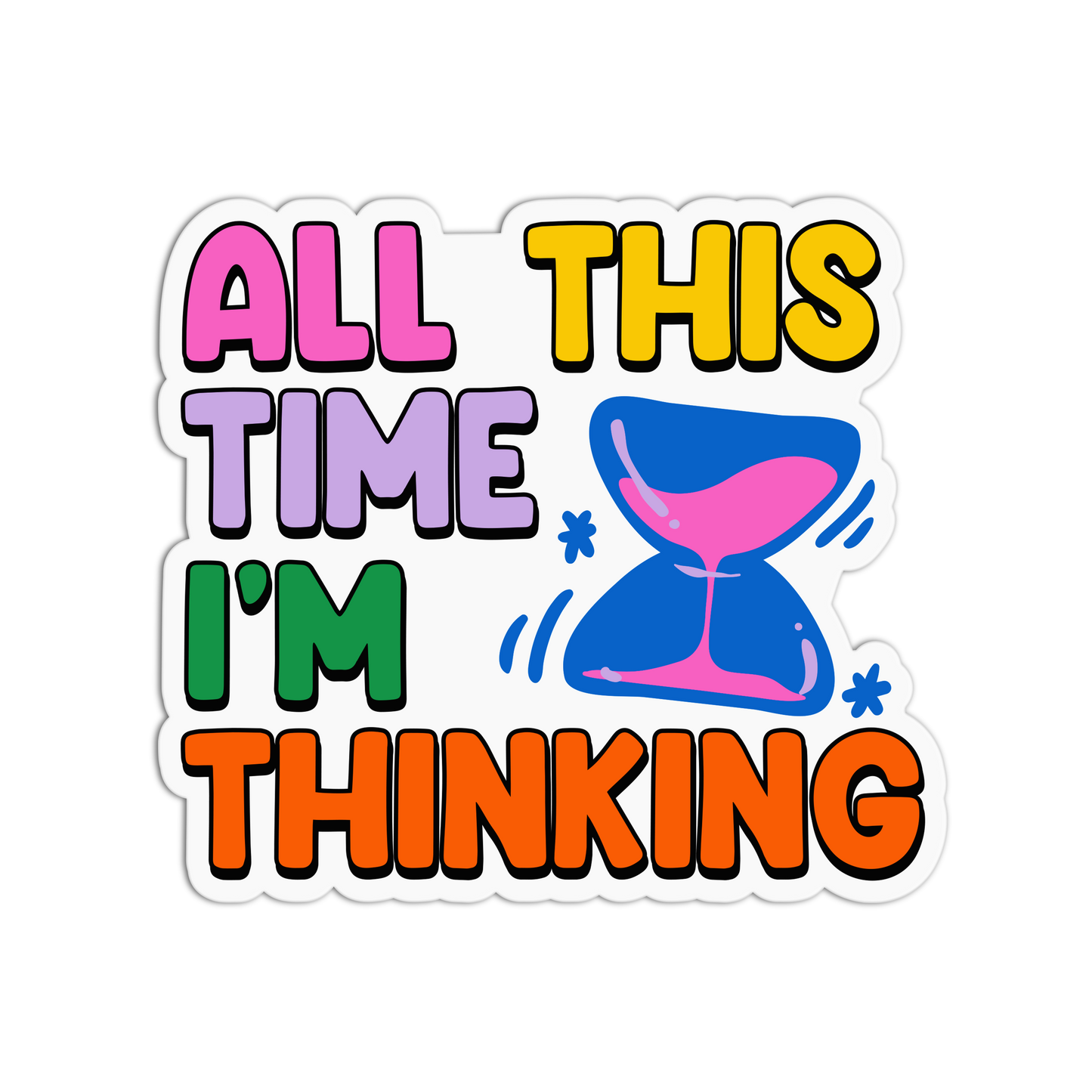 Overthinker’s Hourglass Love Me Not Stickers
