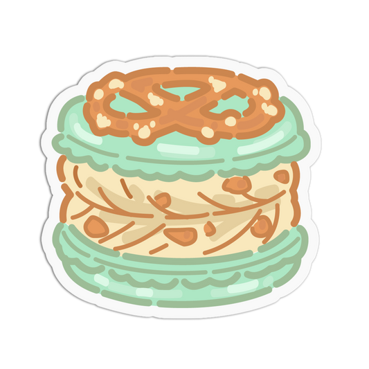 Salty Caramel Twist Pretzel Macaroons Sticker