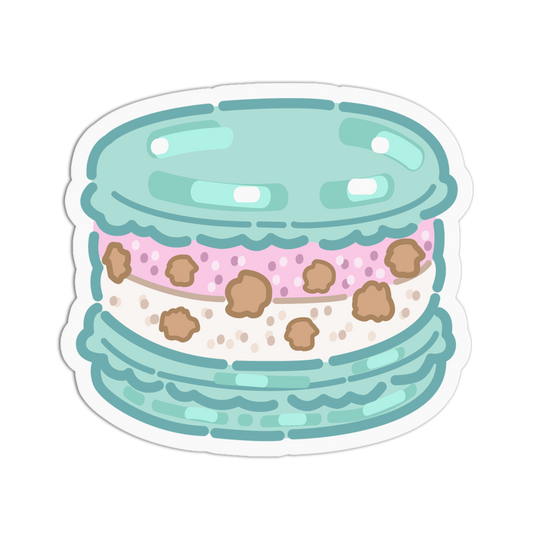 Mint Blue Pink Crunch Macaroons Sticker
