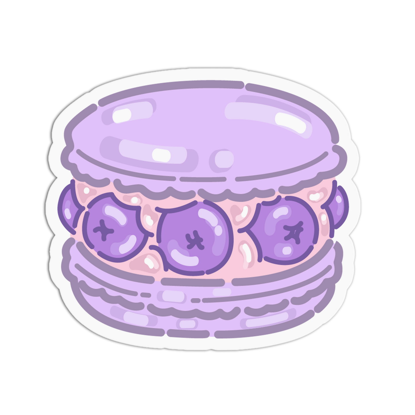 Fresh Purple Blueberry Jelly Macaroons Sticker