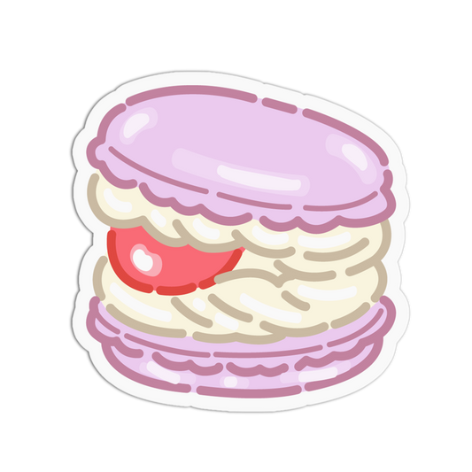 Cute Lavender Strawberry Cream Macaroons Sticker