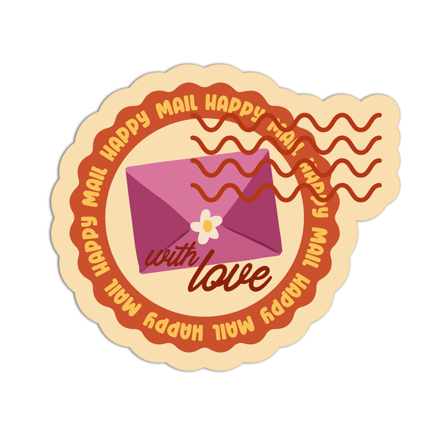 Flower-Sealed Envelope Mail Stamp Stickers