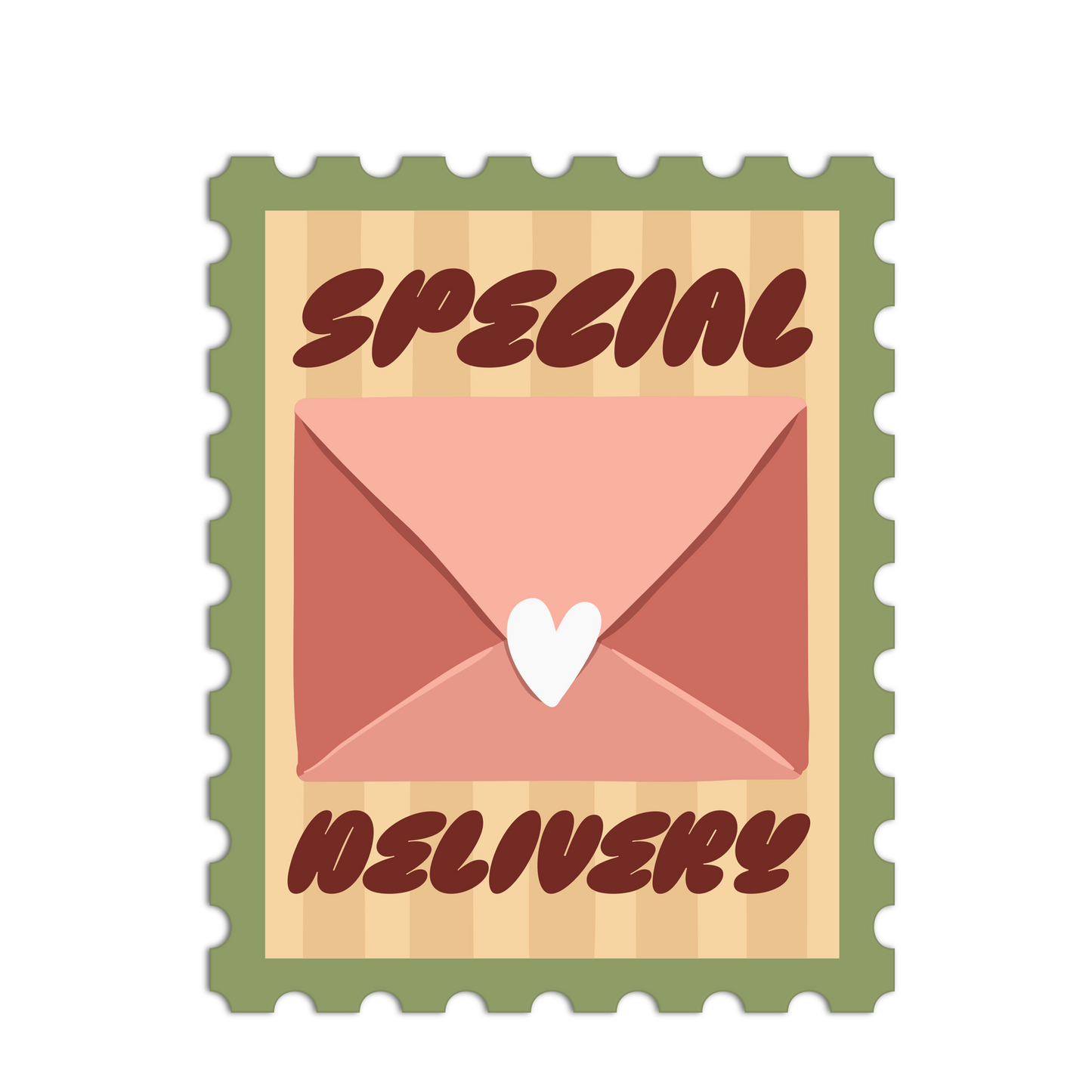 Heart-Sealed Mail Stamp Stickers