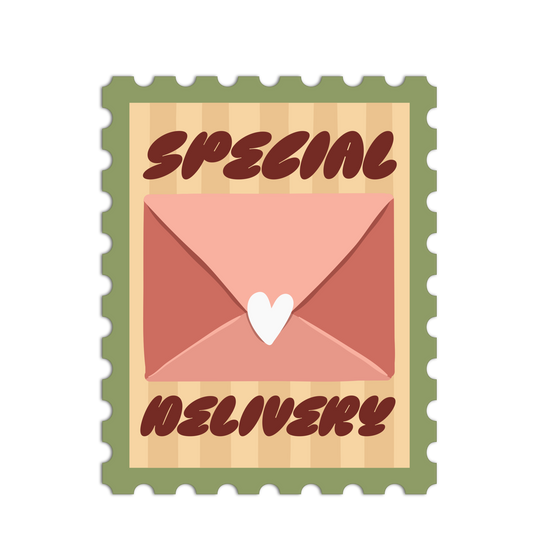 Heart-Sealed Mail Stamp Stickers