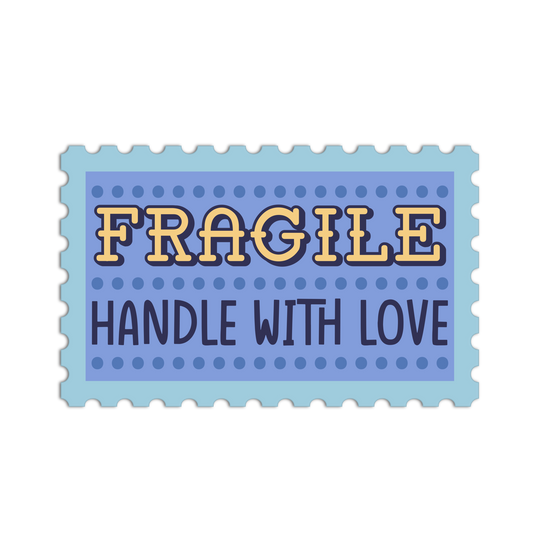 Fragile / Handle With Love Mail Stamp Stickers