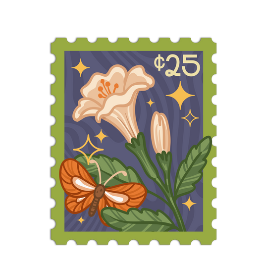 Starlit 25-Cent Post Mail Stamp Stickers
