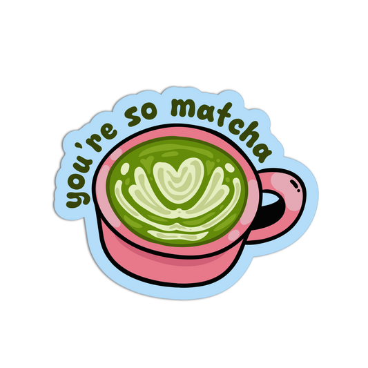 Heart-Leaf Latte Matcha Stickers
