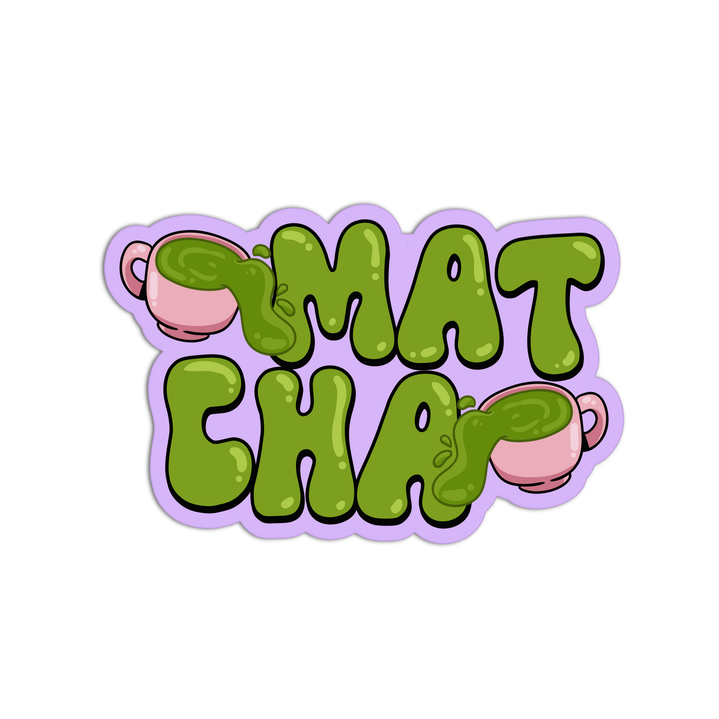 Bubble Letter Matcha Stickers