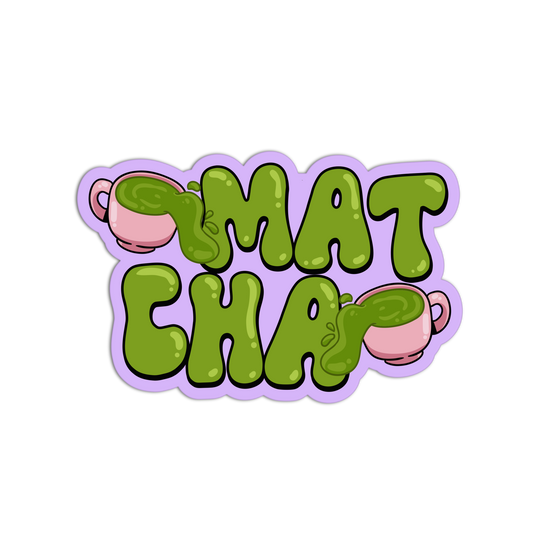 Bubble Letter Matcha Stickers