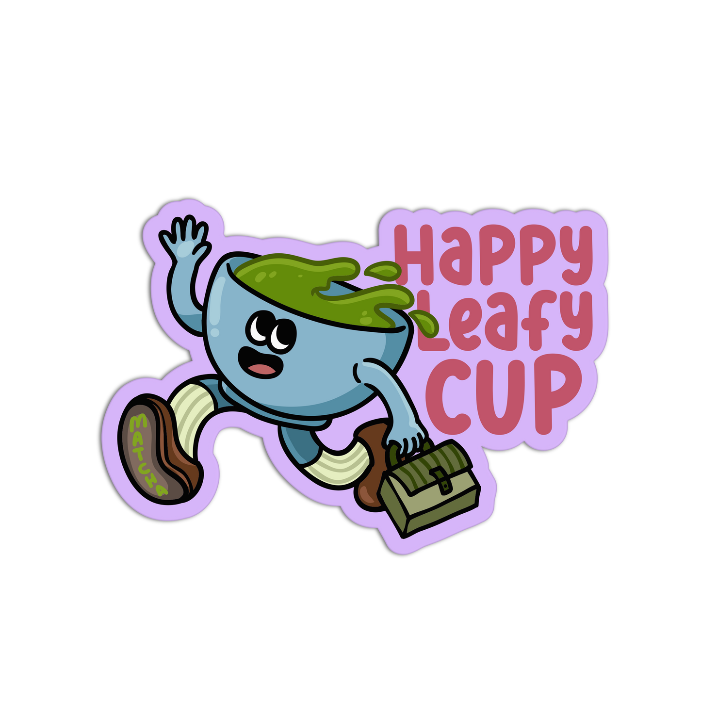 Happy Leafy Cup Matcha Stickers