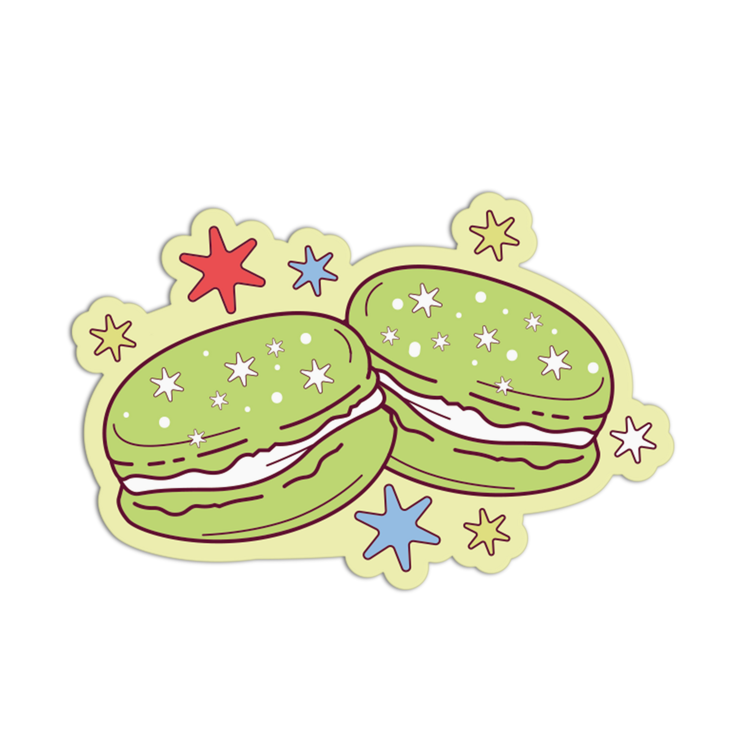 Sweet Macarons Matcha Theme Sticker