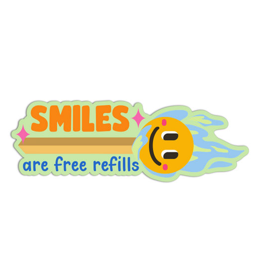 Smiles Are Free Refills Match Sticks Stickers