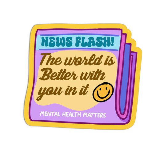 News Flash Mental Health Sticker